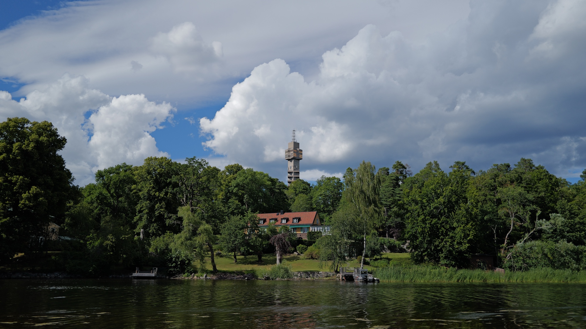 A photo taken of Kaknästornet in Ladugårdsgärdet in Stockholm.